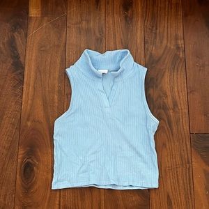 Zara Blue Collared Tank Top